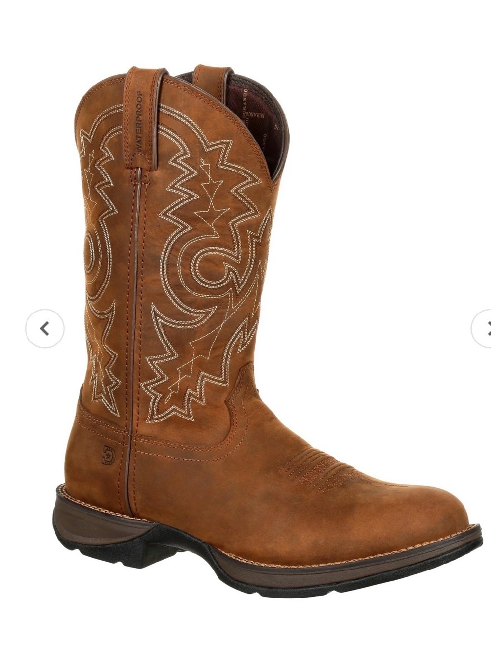 Durango Men’s Rebel 12” Round Toe Waterproof Western Leather Boots DDB0163 Brown